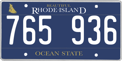 RI license plate 765936
