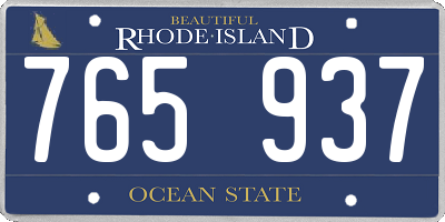 RI license plate 765937