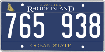 RI license plate 765938