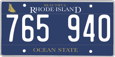 RI license plate 765940