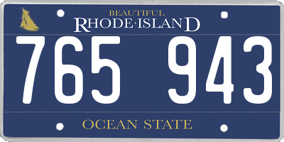 RI license plate 765943