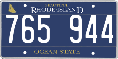 RI license plate 765944