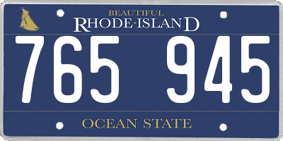 RI license plate 765945