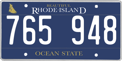 RI license plate 765948