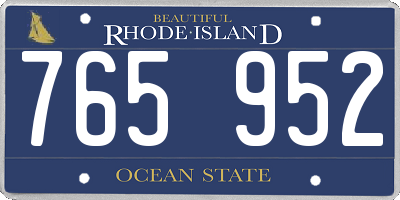 RI license plate 765952