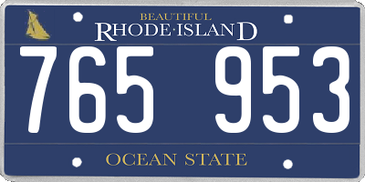 RI license plate 765953