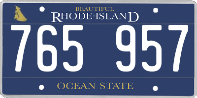 RI license plate 765957