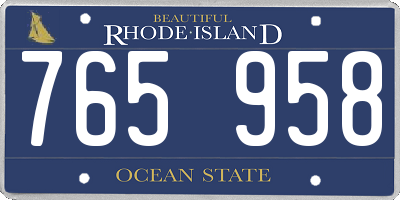 RI license plate 765958