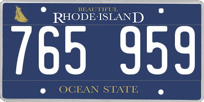 RI license plate 765959