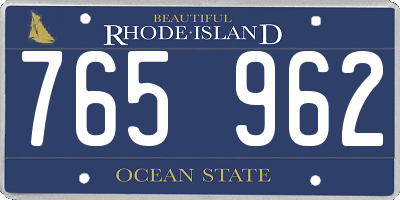 RI license plate 765962