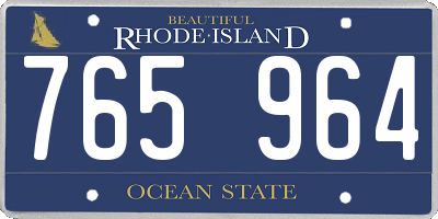 RI license plate 765964