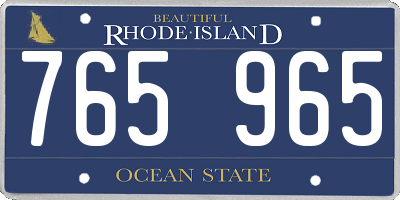 RI license plate 765965