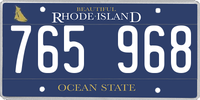 RI license plate 765968