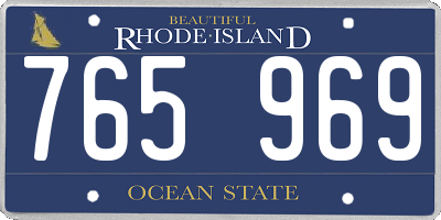 RI license plate 765969