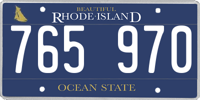 RI license plate 765970