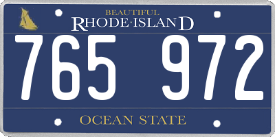 RI license plate 765972