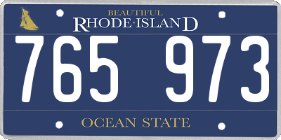 RI license plate 765973