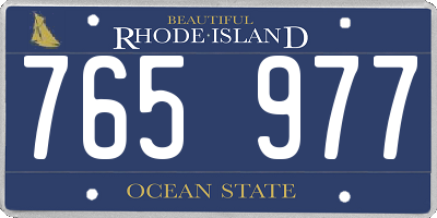 RI license plate 765977