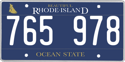 RI license plate 765978