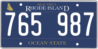 RI license plate 765987