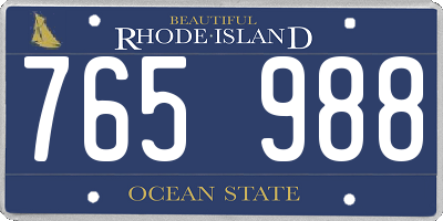 RI license plate 765988