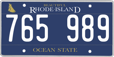 RI license plate 765989