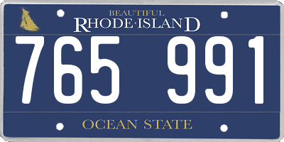 RI license plate 765991