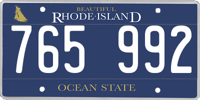 RI license plate 765992