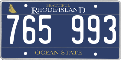 RI license plate 765993