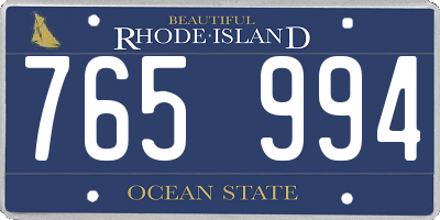 RI license plate 765994