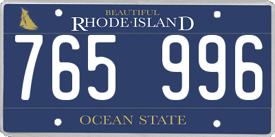 RI license plate 765996