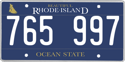 RI license plate 765997