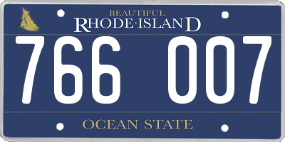 RI license plate 766007