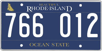RI license plate 766012