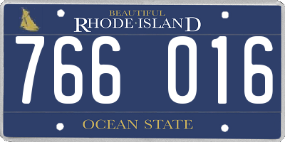 RI license plate 766016