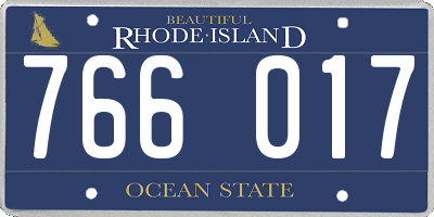 RI license plate 766017
