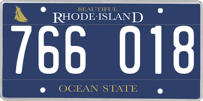 RI license plate 766018