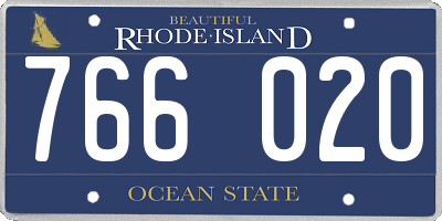 RI license plate 766020