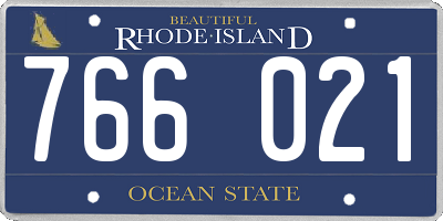 RI license plate 766021