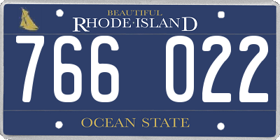 RI license plate 766022