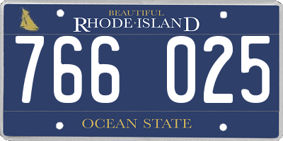 RI license plate 766025