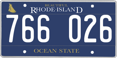 RI license plate 766026