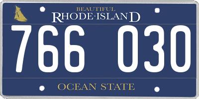 RI license plate 766030