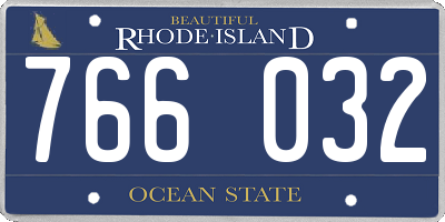 RI license plate 766032