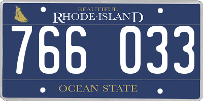RI license plate 766033