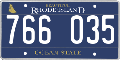 RI license plate 766035