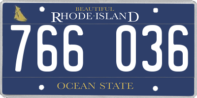 RI license plate 766036
