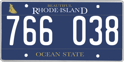 RI license plate 766038