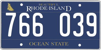 RI license plate 766039