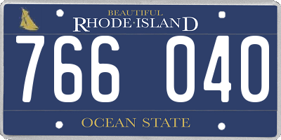 RI license plate 766040